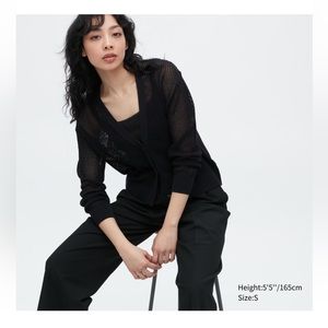 Uniqlo Mesh Cardigan Black SM